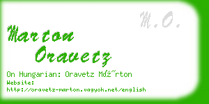 marton oravetz business card